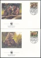 WWF: Barna medve sor 4 db FDC-n WWF: Bears set on 4 FDC