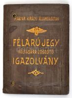 1907-1912 MÁV felárú jegy váltására jogosító fényképes igazolvány, főmérnök részére, igényes bőr tok...