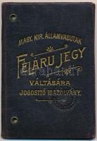 1897-1902 MÁV felárú jegy váltására jogosító fényképes igazolvány, főmérnök részére, igényes bőr tokban, jó állapotban.