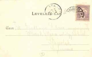 Kalocsa, Fő utca, Klein Ignác és Stern Jakab üzletei, Helfer szálloda, Városháza. Stern Jakab  kiadá...