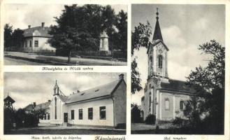 1937 Kápolnásnyék, Községháza és Hősök szobra, Református templom, Római katolikus iskola és kápolna + SZÉKESFEHÉRVÁR-BUDAPEST 98. vasúti mozgóposta