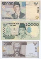 Indonézia 1984. 100R + 1992. 100R + 1998. 20.000R + 1999. 50.000R + 2009. 2000R T:I,I-,III Indonesia 1984. 100 Rupiah + 1992. 100 Rupiah + 1998. 20.000 Rupiah + 1999. 50.000 Rupiah + 2009. 2000 Rupiah C:UNC,AU,F