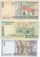 Indonézia 1984. 100R + 1992. 100R + 1998. 20.000R + 1999. 50.000R + 2009. 2000R T:I,I-,III
Indonesi...