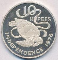 Seychelle-szigetek 1976. 10R Ag Közönséges levesteknős T:2(PP) Seychelles 1976. 10 Rupees Ag Green sea turtles C:XF(PP) Krause KM#28a