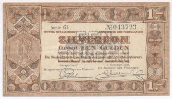 Hollandia 1938. 1G Zilverbonnen (Ezüstértékű bankjegyek) T:III Netherlands 1938. 1 Gulden Zilverbonnen (Silver notes) T:F Krause 61