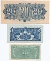 Csehszlovákia 1944. 5K + 20K + 1945. 10K T:III
Czechoslovakia 1944. 5 Korun + 20 Korun + 1945. 10 K...