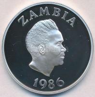 Zambia 1986. 10K Ag "Fehérszárnyú bolyhosfarkúmadár" T:PP
Zambia 1986. 10 Kwacha Ag "...