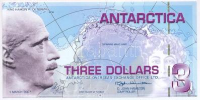 Antarktisz 2007. 3$ fantázia bankjegy T:I Antarctica 2007. 3 Dollars fantasy banknote C:UNC