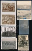 cca 1915-1940 Katonaélet,11 db fotó, 8x6 és 14x9 cm közötti méretekben