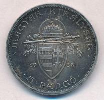 1938. 5P Ag "Szent István" T:1-,2 patina
Adamo P8.1