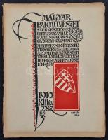 1907-1912 Magyar Iparművészet 12 száma;
1907. július X. évf. 4. sz. (szakadozott, széteső állapotba...