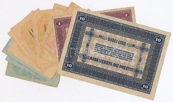Olaszország / Velence / Osztrák-magyar megszállás 1918. 5c (5x) + 10c (9x) + 50c + 1L + 10L T:II,III...