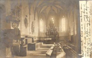 1904 Csetnek, Stítnik; Evangélikus templom belső / church interior - 2 db fotólap / 2 photo postcard...