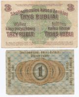 Litvánia / I. Világháború / Német megszállás / Darlehnskasse Ost, Posen 1916. 1R + 3R T:III,III-
Li...