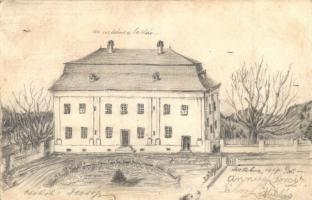 1907 Isztebne, Istebné; kézzel rajzolt kúria, kastély / hand-drawn castle (EK)