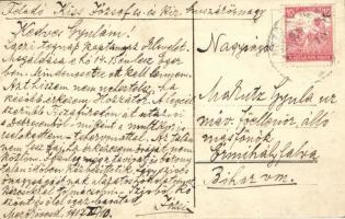 1909 Trencsénteplic, Trencianske Teplice; csónakázók a tavon / rowing boat on the lake. photo (EK)