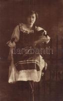 1918 Léva, Levice; hölgy magyar népviseletben / Hungarian folklore, traditional costume. photo