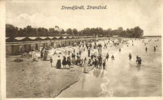 Siófok, Strandfürdő, fürdőzők, kabinok / Strandbad (EK)