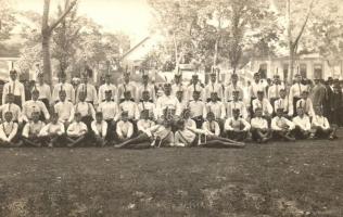 Kecel - 2 db fotó képeslap: leventék csoportképe, szent misszió