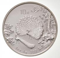 Kínai Népköztársaság 1988. 10Y Ag "A harmónia temploma / Pávák" T:PP
China / Peoples Repu...