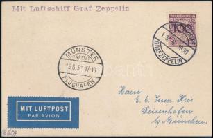 Zeppelin münsteri útja levelezőlap, Zeppelin card Münster trip