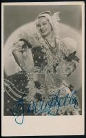 cca 1930 Bordy Bella (1909-1978) balett-táncosnő, színésznő aláírása egy őt ábrázoló elküldött képeslapon