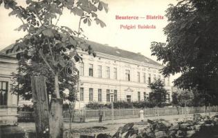 Beszterce, Bistritz, Bistrita; Polgári fiúiskola. F. Stolzenberg kiadása / boys school