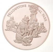 Amerikai Egyesült Államok 1972. Postmasters of America - Emlékkiadás / Vadon élő állatok megőrzése - Yellowstone park jelzett Ag emlékérem (25,11g/0.925/38,5mm) T:PP ujjlenyomat USA 1972. Postmasters of America - Commemorative issue / Wildlife Conservation - Yellowstone Park hallmarked Ag commemorative medal (25,11g/0.925/38,5mm) C:PP fingerprint