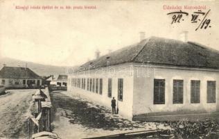 Korond, Corund; Községi iskola és m. kir. posta hivatal. Dunky Fivérek kiadása / school, post office (EK)