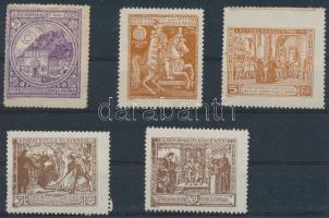 1917 ,,A reformáció 400 éves emlékére kiadott 5 db levélzáró bélyeg