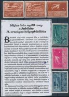 1933 WIPA 6 db propaganda bélyeg és egy újságcikk másolata a Jubilehe II. országos bélyegkiállításról
