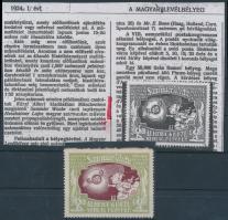 1924 Hesshaimer újságcikk másolat és a bélyege R!