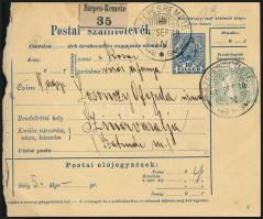 1912 Szállítólevél 60f bérmentesítéssel "SZEPESREMETE" - Szinérváralja