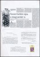 2002 Szent Gellért püspökkel kapcsolatos tétel: ,,Szent Gellért újra a magyaroké is (gyűrött) irat, levélzáró bélyegekkel