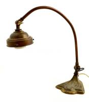 Antik réz asztali lámpa, m: 30,5 m