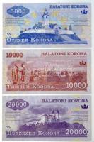 2012. 500K "Balatoni Korona" helyi pénz, "000000" sorszámmal, "MINTA" ...