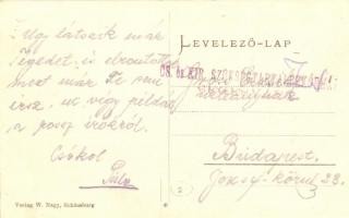 Segesvár, Schässburg, Sighisoara; vasútállomás, vagonok. W. Nagy kiadása / railway stations, wagons ...