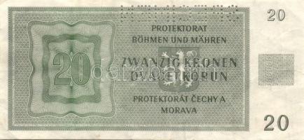 Cseh-Morva Protektorátus/német megszállás 1944. 1K, 5K, 20K "SPECIMEN" lyukasztással T:I,I...