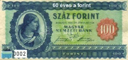 2006. 60 éves a forint, 2 oldalt nyomott, sorszámozott emlékív garniúra
