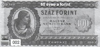 2006. 60 éves a forint, 2 oldalt nyomott, sorszámozott emlékív garniúra
