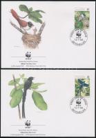 WWF Birds set + set on 4 FDC WWF: Madarak sor + sor 4 db FDC-n