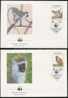 WWF Ethiopian monkey set 4 FDC WWF: Etióp majom sor 4 db FDC-n