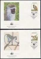 WWF Ethiopian monkey set 4 FDC WWF: Etióp majom sor 4 db FDC-n