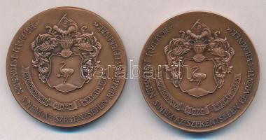 1993. "Bozó Gyula 80 éves" Br emlékérem és piefort emlékérem pár (42,5mm) T:1-