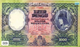 2006. 80 éves a Pengő, 2 oldalt nyomott, sorszámozott emlékív garniúra