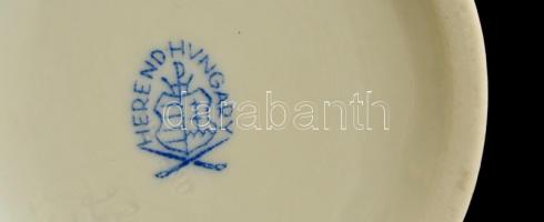 Herendi Viktória mintás porcelán váza, kézzel festett, jelzett, kissé kopott aranyozással, m: 11,5 c...