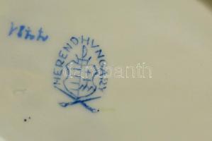 Herendi Viktória mintás porcelán tálka, kézzel festett, jelzett, hibátlan, 9,5x7,5 cm