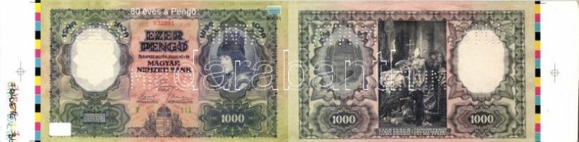 2006. 80 éves a Pengő emlékív színes és fekete-fehér cromalin pár