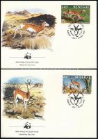 WWF: Dámgazella sor 4 db FDC-n WWF Dama gazelle set 4 FDC