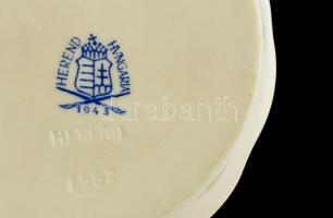 Herendi porcelán tárgyak (2 db tálka + 1 db butykos), kézzel festett, jelzett, hibátlan, m: 8,5 cm, ...